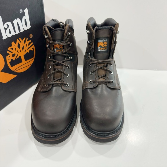 Timberland Pro PIT BOSS 6" Steel Toe Safety Toe Mens Work Boots - Picture 2 of 9